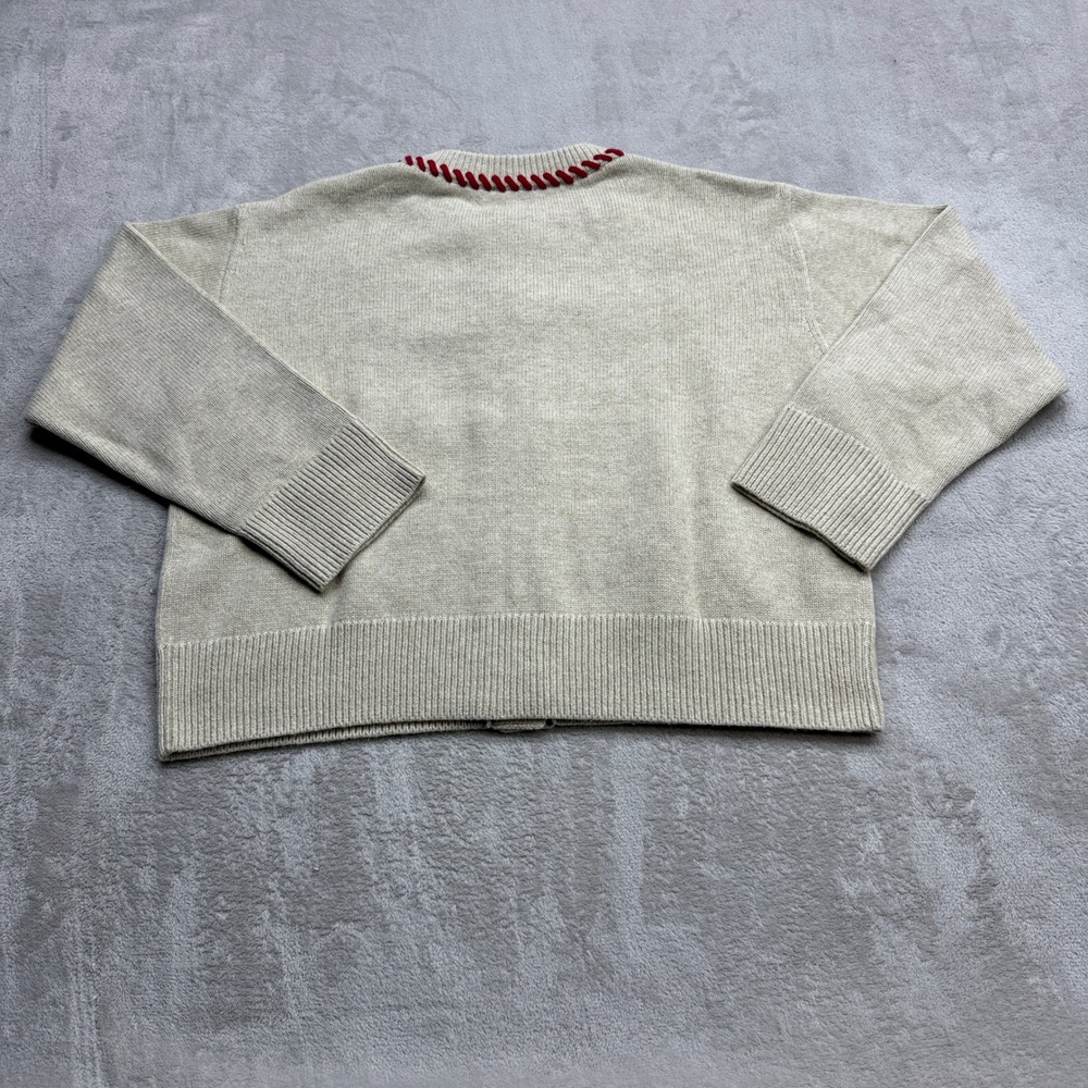 Anthropologie Rails Mavie Carmine Cardigan Womens XL Oatmeal Whipstitch Sweater - Picture 7 of 11
